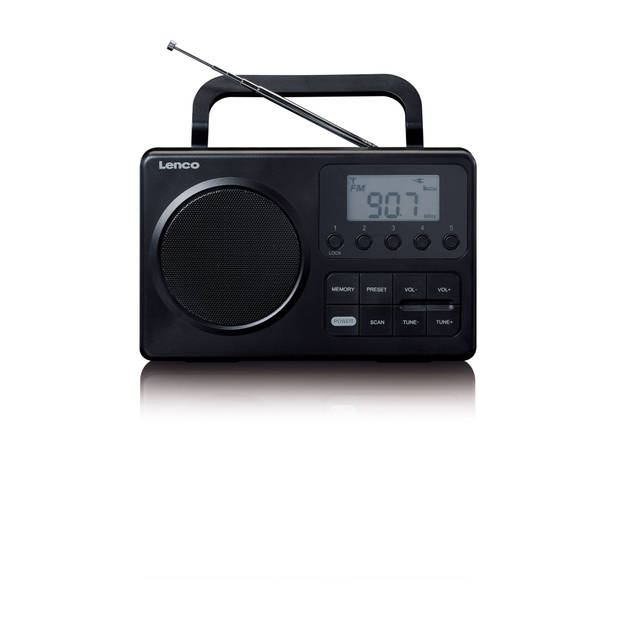 Compacte draagbare FM Radio met LCD-scherm Lenco Zwart