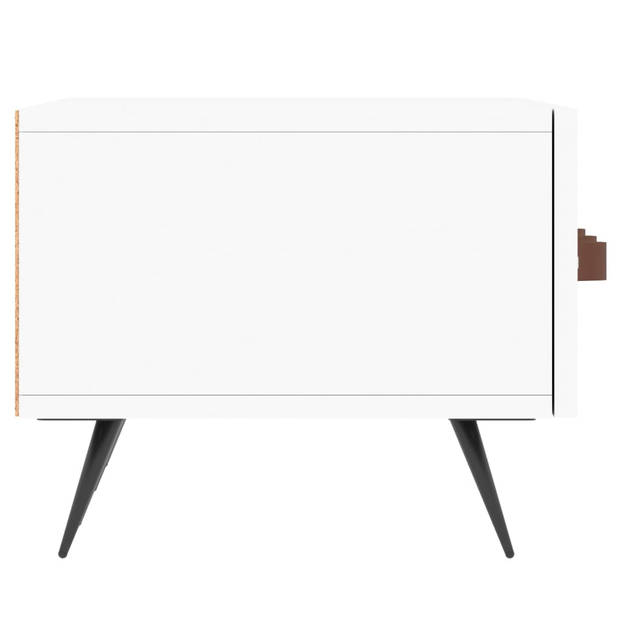 The Living Store TV-meubel - wit bewerkt hout en ijzer - 150 x 36 x 30 cm (B x D x H)