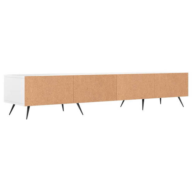 The Living Store TV-meubel - wit bewerkt hout en ijzer - 150 x 36 x 30 cm (B x D x H)