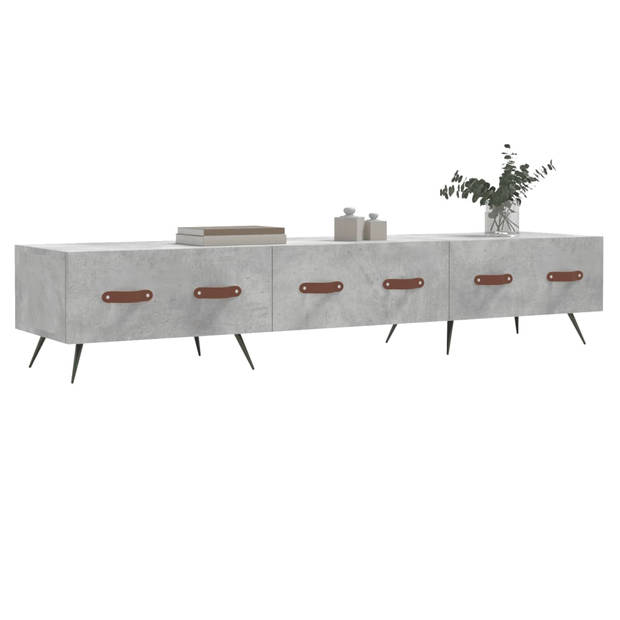 The Living Store Televisiekast Betongrijs - Trendy - TV-meubel - 150 x 36 x 30 cm - Stevig