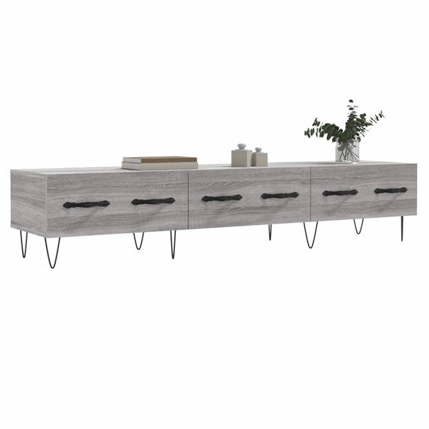 The Living Store TV-meubel - Trendy - Televisiekast - 150x36x30 cm - Grijs Sonoma Eiken