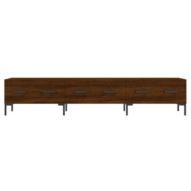 The Living Store TV-meubel - Bruineiken - 150 x 36 x 30 cm - Bewerkt hout en ijzer