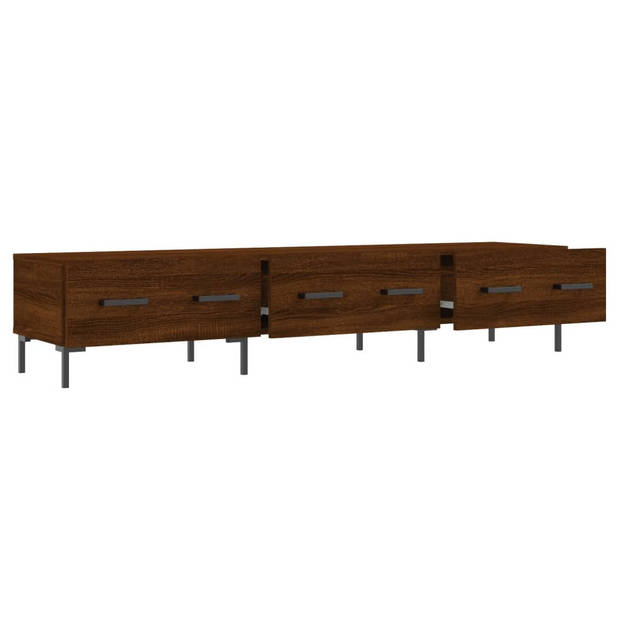 The Living Store TV-meubel - Bruineiken - 150 x 36 x 30 cm - Bewerkt hout en ijzer