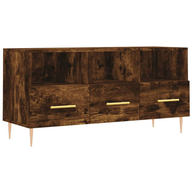 vidaXL Tv-meubel 102x36x50 cm bewerkt hout gerookt eikenkleurig