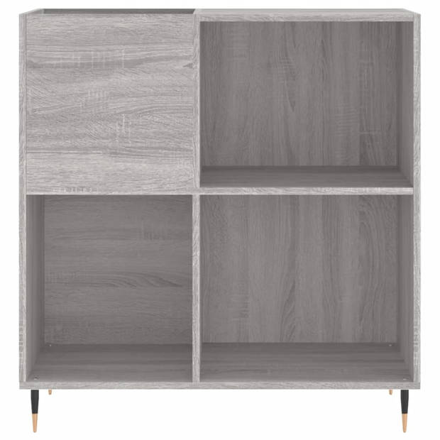 vidaXL Platenkast 84,5x38x89 cm bewerkt hout grijs sonoma eikenkleurig