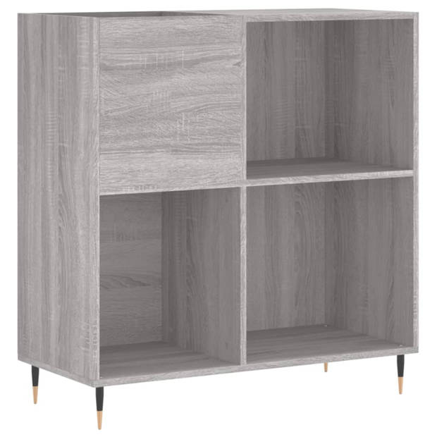 vidaXL Platenkast 84,5x38x89 cm bewerkt hout grijs sonoma eikenkleurig