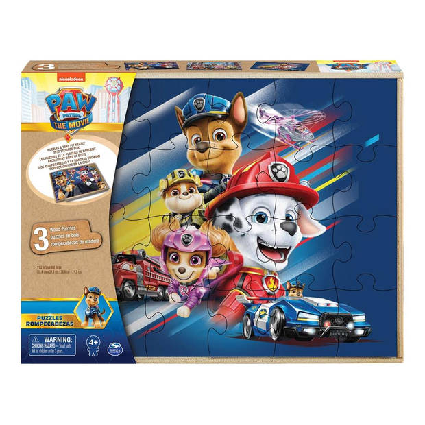 Paw Patrol The Movie Wood Puzzle 3 Pack