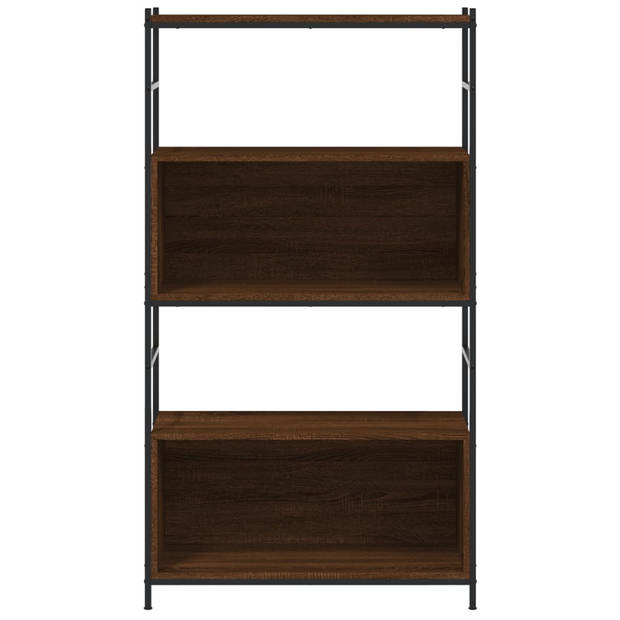 vidaXL Boekenkast 80x30x145,5 cm bewerkt hout en ijzer bruin eikenkleur