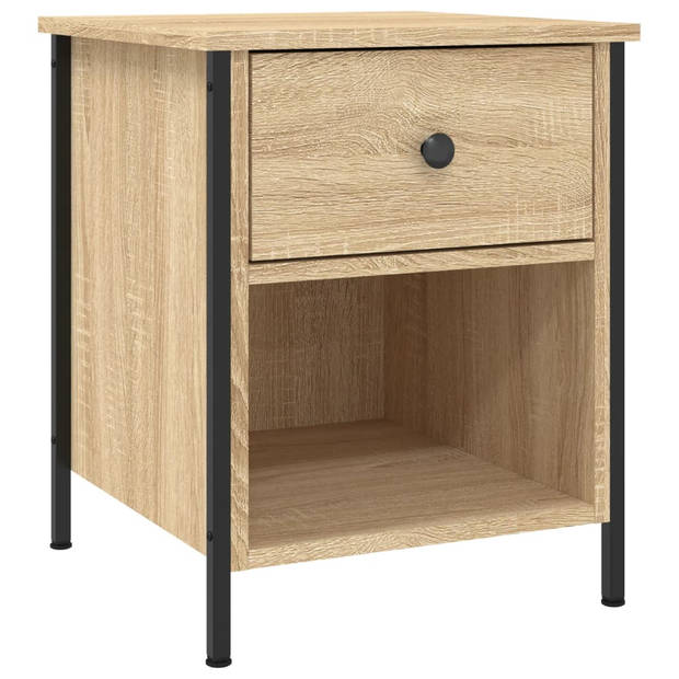 vidaXL Nachtkastjes 2 st 40x42x50 cm bewerkt hout sonoma eikenkleurig