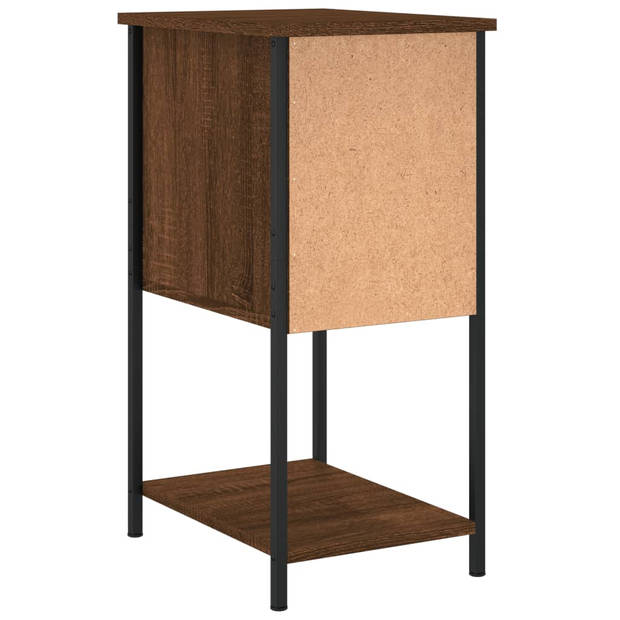 vidaXL Nachtkastjes 2 st 32x42x70 cm bewerkt hout bruin eikenkleur