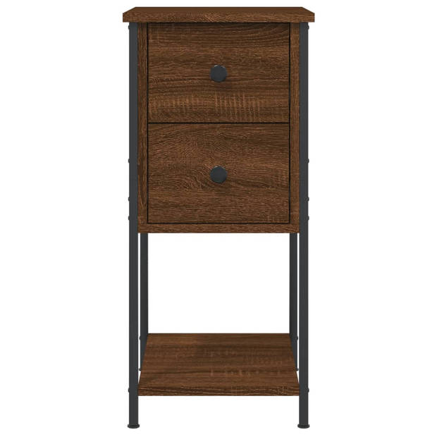 vidaXL Nachtkastjes 2 st 32x42x70 cm bewerkt hout bruin eikenkleur