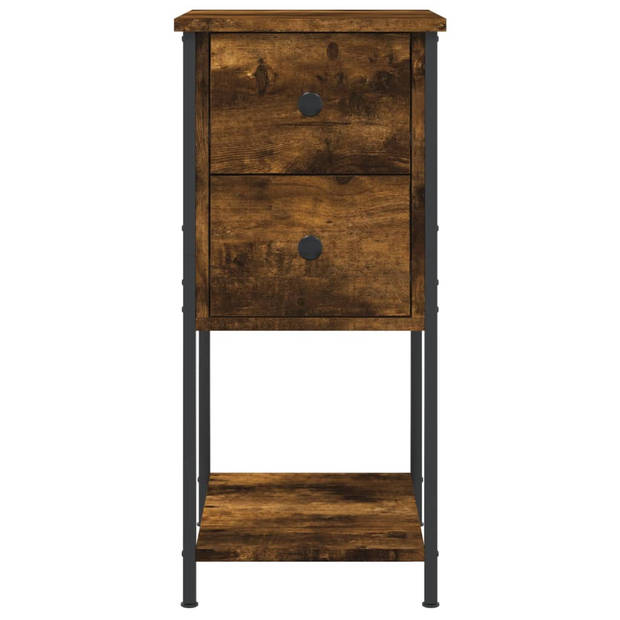 vidaXL Nachtkastjes 2 st 32x42x70 cm bewerkt hout gerookt eikenkleurig