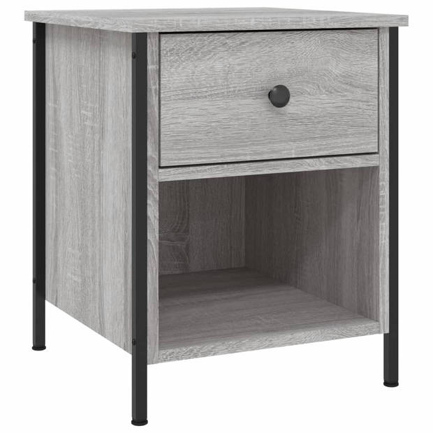 vidaXL Nachtkastjes 2 st 40x42x50 cm bewerkt hout grijs sonoma eiken