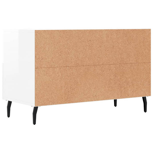 The Living Store Televisiekast - Trendy en praktisch - TV-meubel - Afmeting- 80 x 36 x 50 cm - Kleur- Hoogglans wit