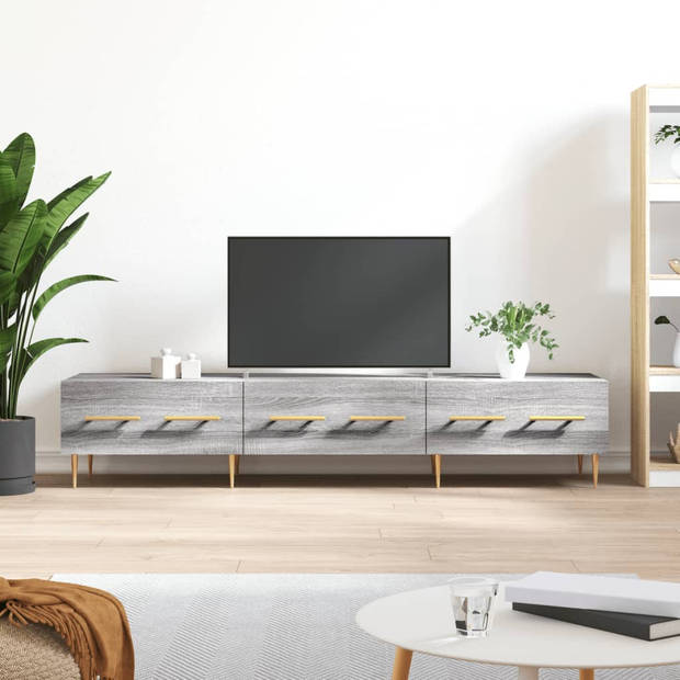 The Living Store TV-Meubel - Televisiekast - 150 x 36 x 30 cm - Grijs Sonoma Eiken - Hoge Kwaliteit