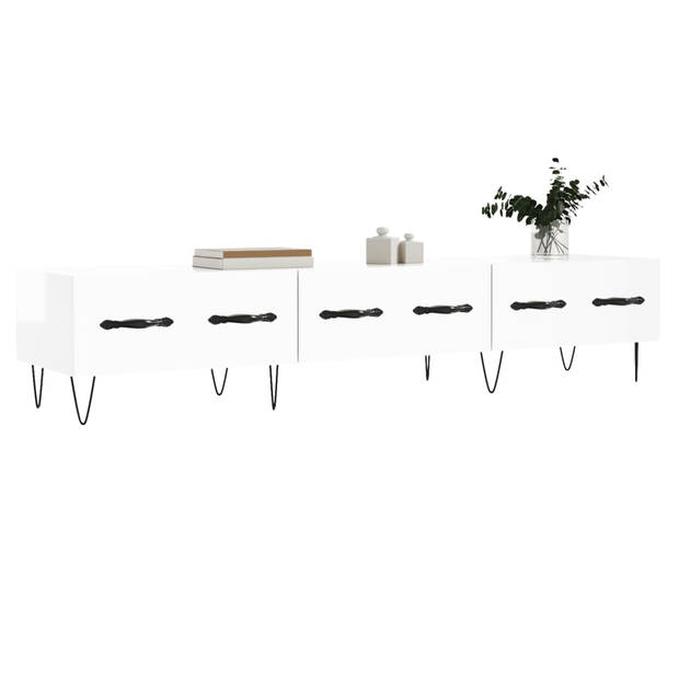 The Living Store TV-meubel - Trendy en praktisch design - 150x36x30 cm - Hoogglans wit