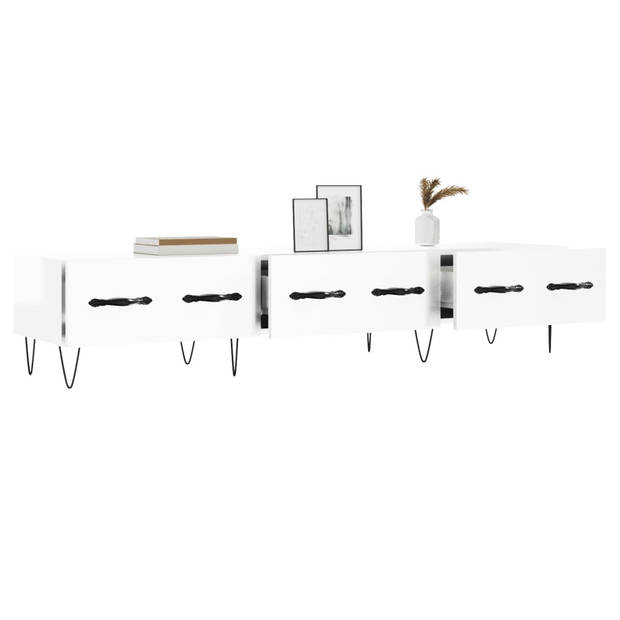 The Living Store TV-meubel - Trendy en praktisch design - 150x36x30 cm - Hoogglans wit