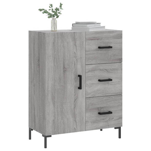 vidaXL Dressoir 69,5x34x90 cm bewerkt hout grijs sonoma eikenkleurig