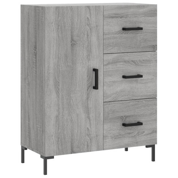 vidaXL Dressoir 69,5x34x90 cm bewerkt hout grijs sonoma eikenkleurig