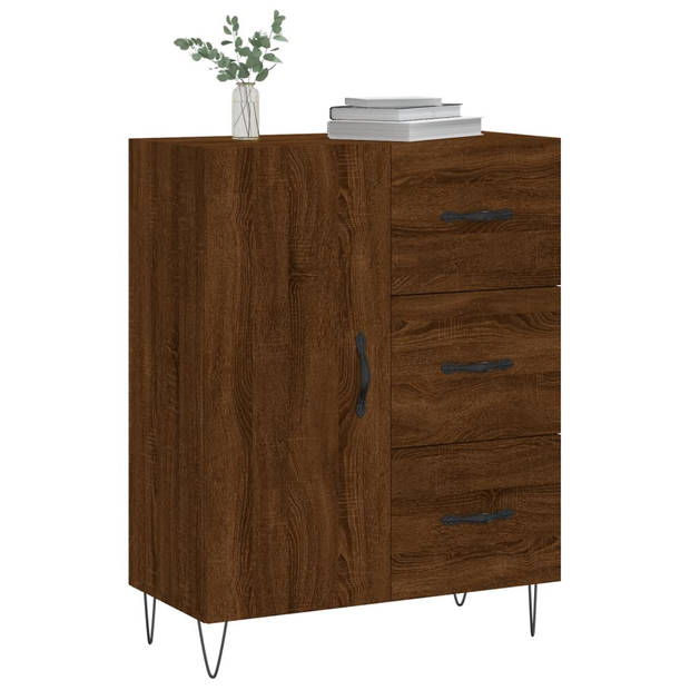 vidaXL Dressoir 69,5x34x90 cm bewerkt hout bruin eikenkleur