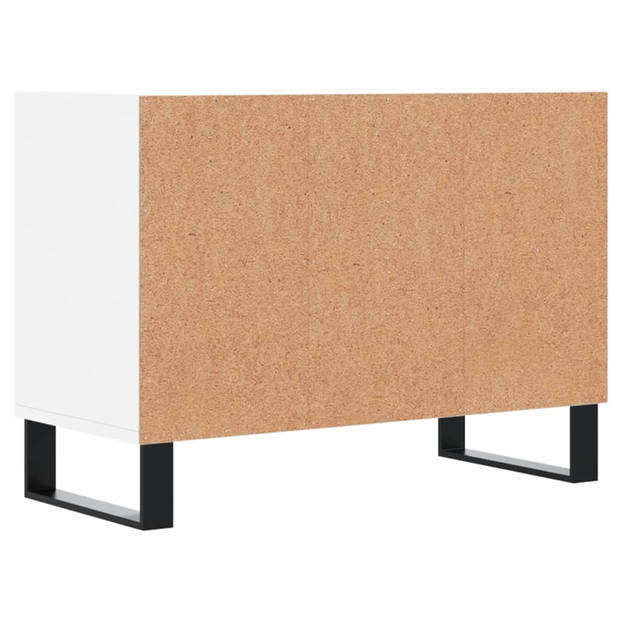 The Living Store TV-meubel V1 - TV-kast 4-vaks - 69.5 x 30 x 50 cm - Bewerkt hout en ijzer