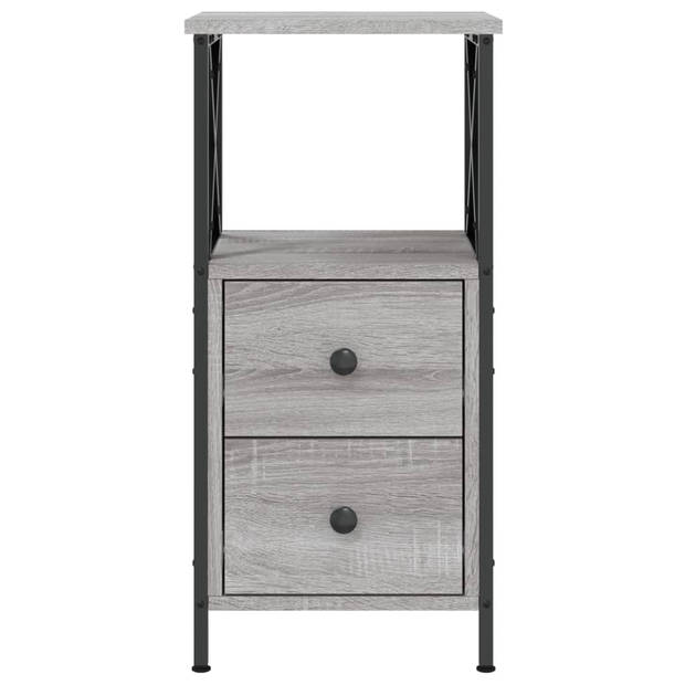 vidaXL Nachtkastjes 2 st 34x35,5x70 cm bewerkt hout grijs sonoma eiken