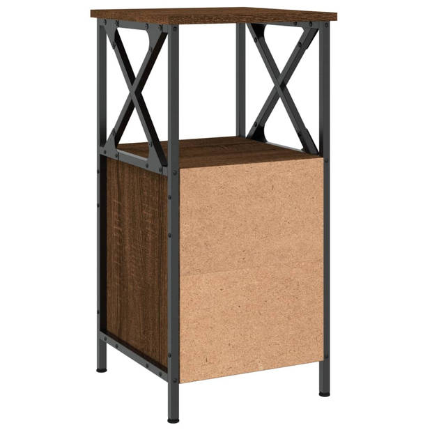 vidaXL Nachtkastjes 2 st 34x35,5x70 cm bewerkt hout bruin eikenkleur