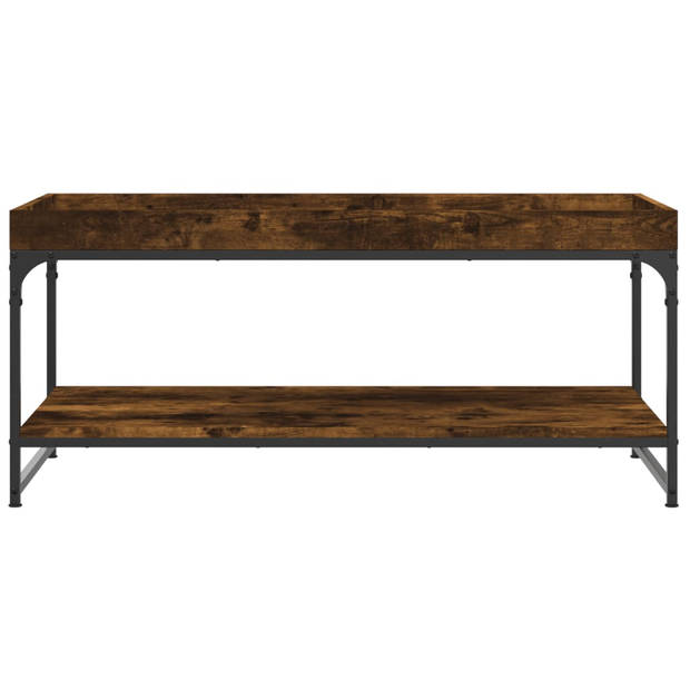 vidaXL Salontafel 100x49x45 cm bewerkt hout gerookt eikenkleurig