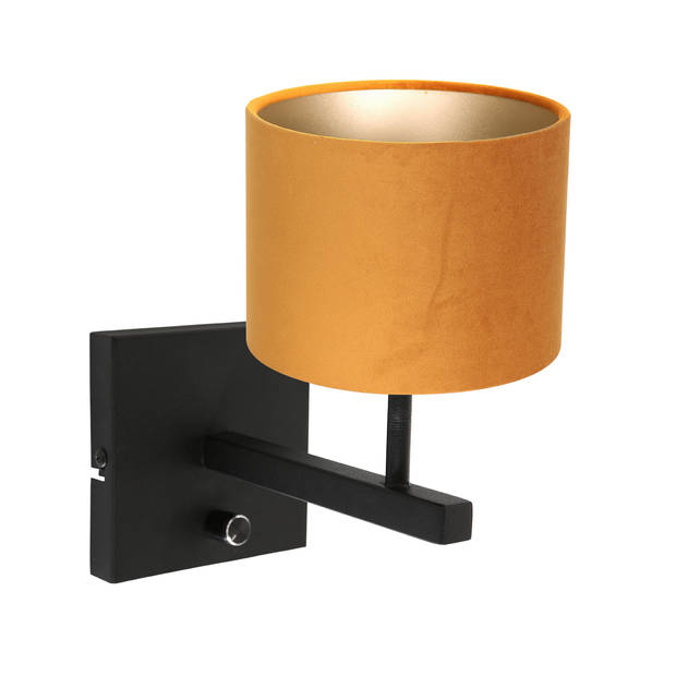 Steinhauer Stang wandlamp metaal kapdiameter: 20 cm geel