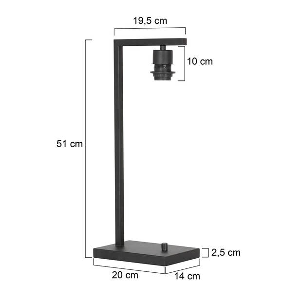 Steinhauer Stang tafellamp zwart metaal 48 cm hoog