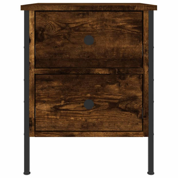 vidaXL Nachtkastjes 2 st 40x42x50 cm bewerkt hout gerookt eikenkleurig