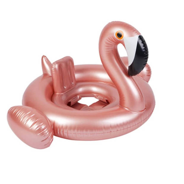 Opblaasbare flamingo zwemband met zitje voor kinderen