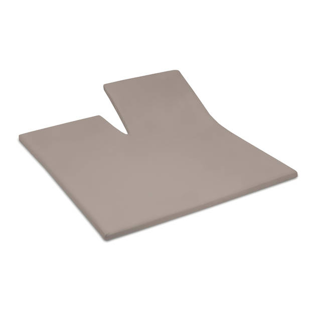 Cinderella - Topper Hoeslaken met split - Tot 15 cm matrashoogte - Double Jersey - 160x200/210 cm - Taupe