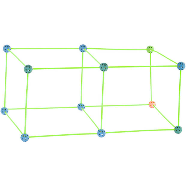 Geometrische constructie XXL set 480 delig - Bouwrietjes in opbergbox - Maak je eigen bouwwerken