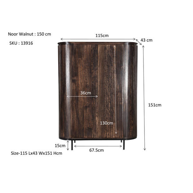 Livingfurn Noor Walnut 150cm