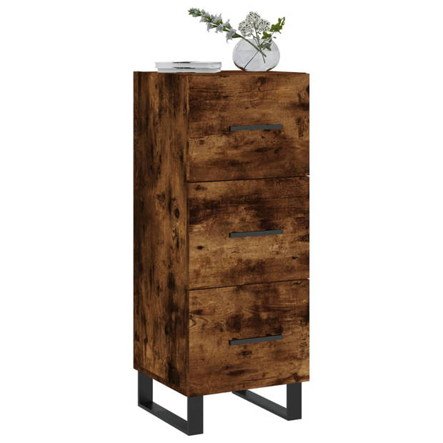 The Living Store Dressoir - Modern - Bijzetkast - 34.5x34x90cm - Gerookt eiken