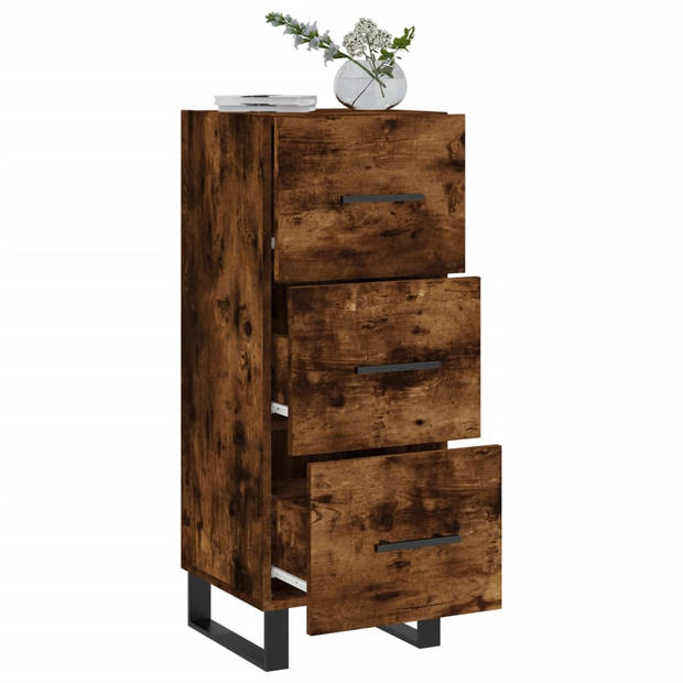 The Living Store Dressoir - Modern - Bijzetkast - 34.5x34x90cm - Gerookt eiken