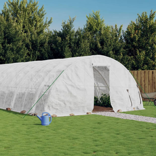 The Living Store Grote Tuinkas - Wit - 8 x 5 x 2.3 m - PE en Gegalvaniseerd Staal