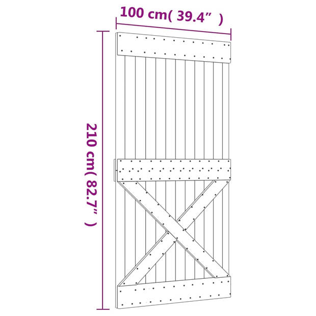 vidaXL Deur NARVIK 100x210 cm massief grenenhout