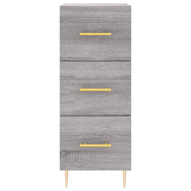 vidaXL Dressoir 34,5x34x90 cm bewerkt hout grijs sonoma eikenkleurig