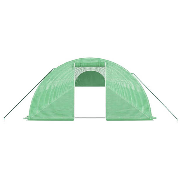 vidaXL Tuinkas met stalen frame 72 m² 18x4x2 m groen