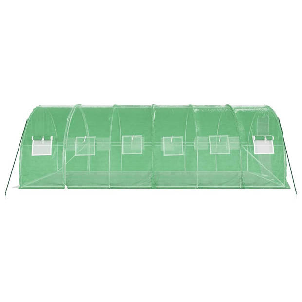 vidaXL Tuinkas met stalen frame 18 m² 6x3x2 m groen