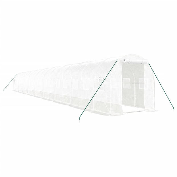 vidaXL Tuinkas met stalen frame 36 m² 18x2x2 m wit