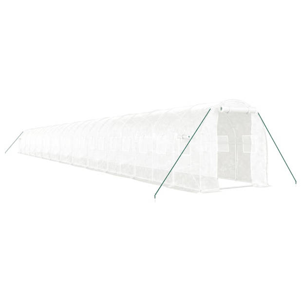 vidaXL Tuinkas met stalen frame 48 m² 24x2x2 m wit