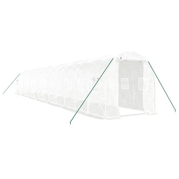 vidaXL Tuinkas met stalen frame 28 m² 14x2x2 m wit