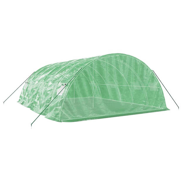 The Living Store Broeikas - Grote Plantenkas - 6 x 5 x 2.3 m - Groen - PE en Gegalvaniseerd Staal