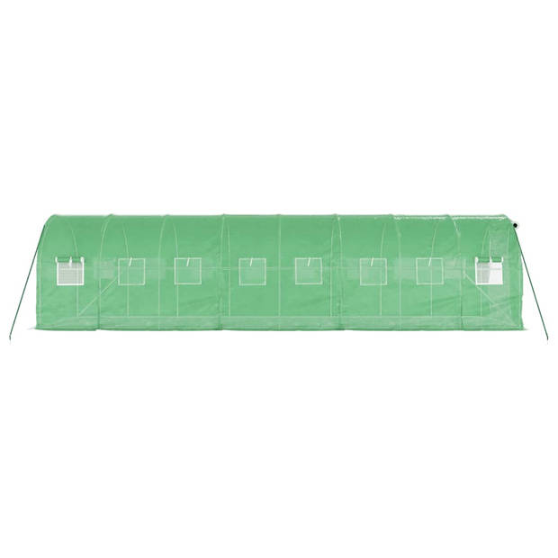 vidaXL Tuinkas met stalen frame 16 m² 8x2x2 m groen