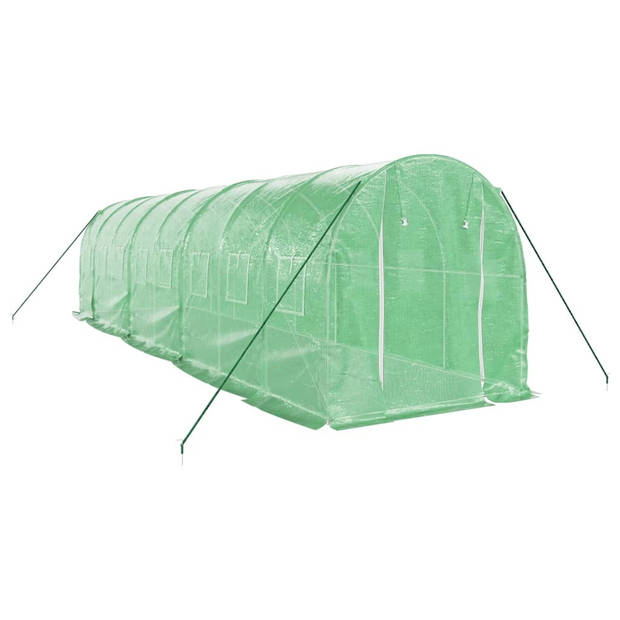 vidaXL Tuinkas met stalen frame 16 m² 8x2x2 m groen