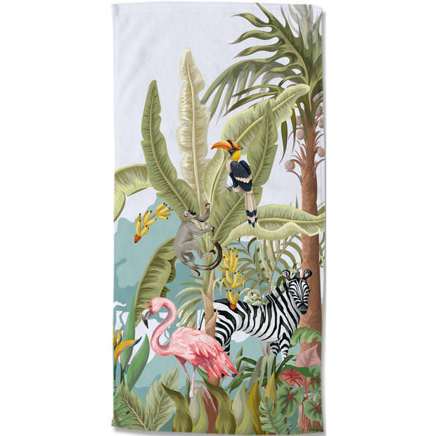 Good Morning Kinder Strandlaken Velours Jungle Party 75x150cm - multi