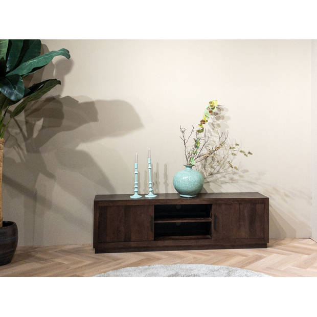 Livingfurn - TV Meubel Jaxx Brown 180cm - Mangohout